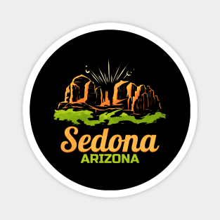 Vintage and Retro Mountains Sedona Arizona Magnet